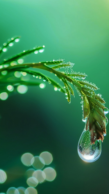 春天春季春日实景植物露珠场景背景图片素材