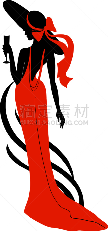 女人,长裙,帽子,巨大的,成年的,头发,人,女孩,白色,剪影