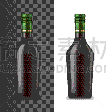 glass bottle chocolate cream liquor 3d mockup