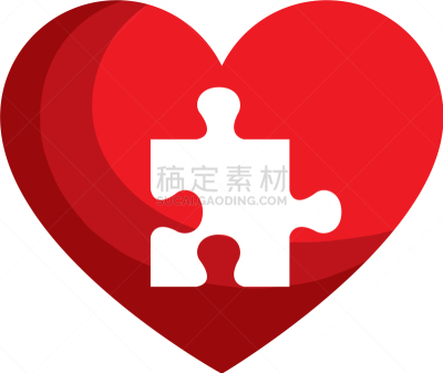 拼图拼块,动物心脏,可爱的,商务,部分,策略,休闲,联系,爱