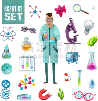 科学,动画片,计算机图标,生物学,理论设计标签,显微镜,易接近性,生物科技,科学家,技术