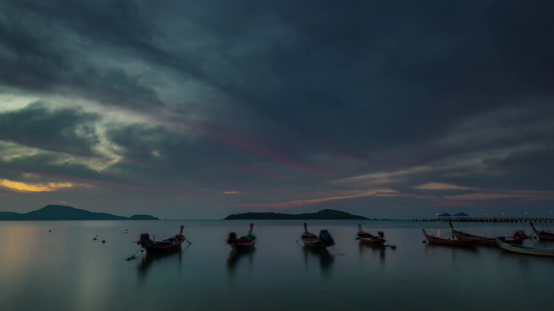 泰国普吉岛Rawai海滩日出全景 时差