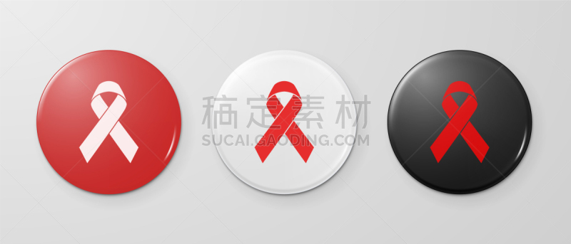 艾滋病警示丝带,圆形,纽扣,红色,人,药,机敏,概念,生病,失败