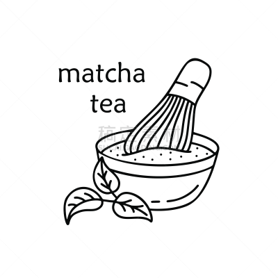 绿茶,搅拌器,卡通,碗,文字,轮廓线画,茶叶,饮料,茶,背景分离