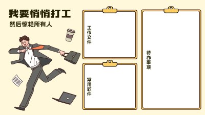 打工人趣味电脑桌面分区壁纸
