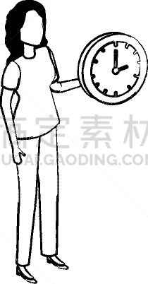 表,青年女人,打卡器,最终期限,创造力,商务,间隔休息,概念,倒计时,钟面