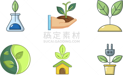植物,图标集,卡通,室内,白色,绿色,自然,图像,矢量,分离着色