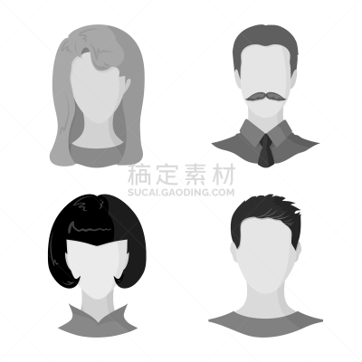 性格,侧面像,标志,波波头,棕色头发,金色头发,发型,小胡子,设计,布置