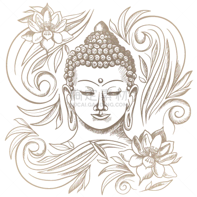 花纹,闭着眼睛,佛,亚洲,传统,花朵,花瓣,印度教