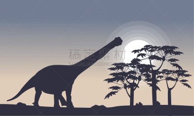 阿根廷龙,地形,分离着色,可爱的,自然,精力,简单背景,图像,已灭绝生物,树