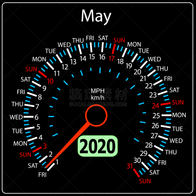 2020,汽车,速度计,日历,五月,周末活动,商务,进出港显示牌,十月,弯曲