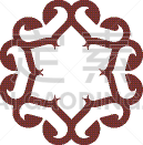 brown ornamental flower or star logo template