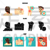 分离着色,图标,Disk,身体受伤,图像,损坏的,生病,收集,骨折