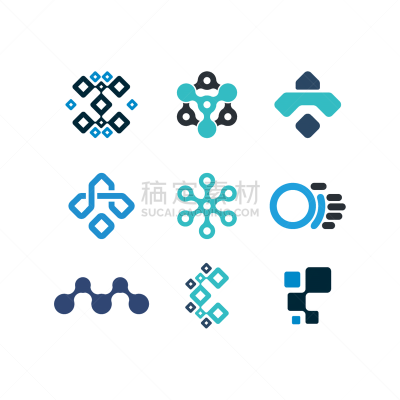 electronic logo design templates set