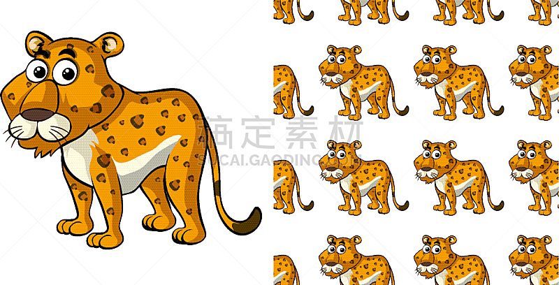 seamless background design with cute tiger