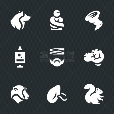 符号,猴子,注射器,动物,狂犬病,狼人,奇异的,布置