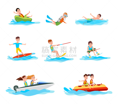 夏天,人,男人,女人,女孩,水下,性格,收集,活动,冲浪