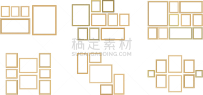 华丽的,照片,黄金,国境线,边框,华贵,模板,布置,排列