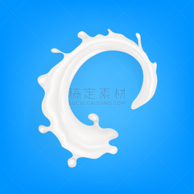 三维图形,蓝色,牛奶,酸奶,活力,饮料,湿,流动,溅,写实