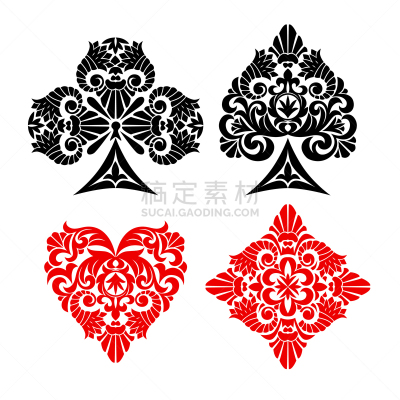 贺卡,进行中,符号,套装,华丽的,纸牌,休闲游戏,背景分离,钻石形,扑克