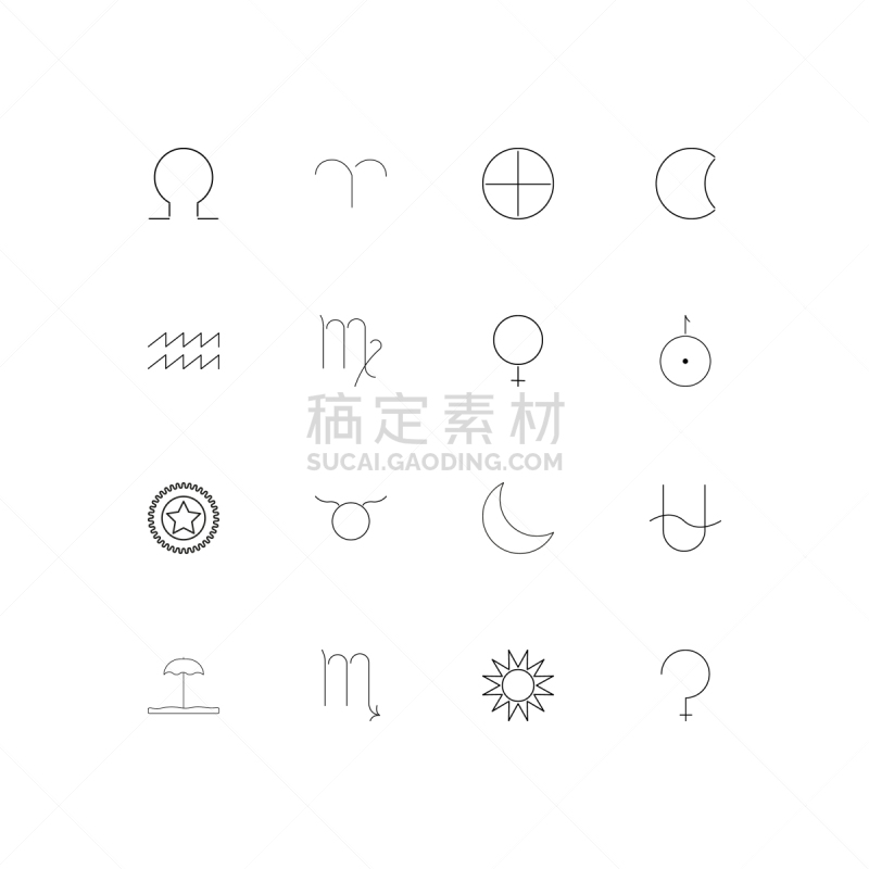 轮廓,直的,星座,计算机图标,水瓶座,斯尔瑞兹,白羊座,矢量,天王星,标志
