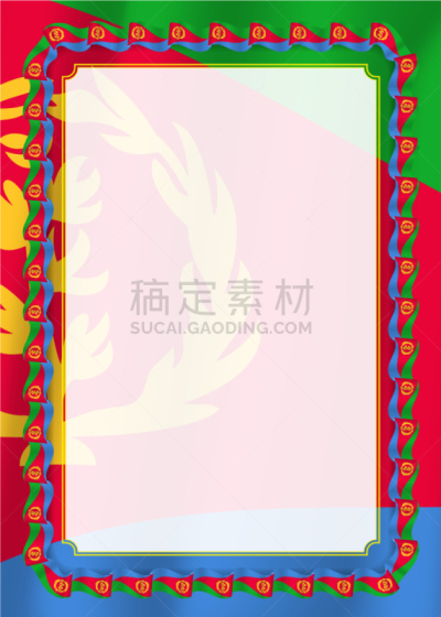 厄立特里亚,国境线,缎带,边框,华丽的,奖,发型屋,复古