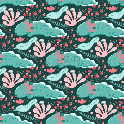 可爱的,Axolotl,可爱,绘画插图,植物群,蜥蜴,小的,动物,两栖纲,爱