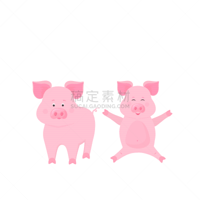 可爱的,猪,动物,幽默,卡通,农业,传统,春节,坐,站
