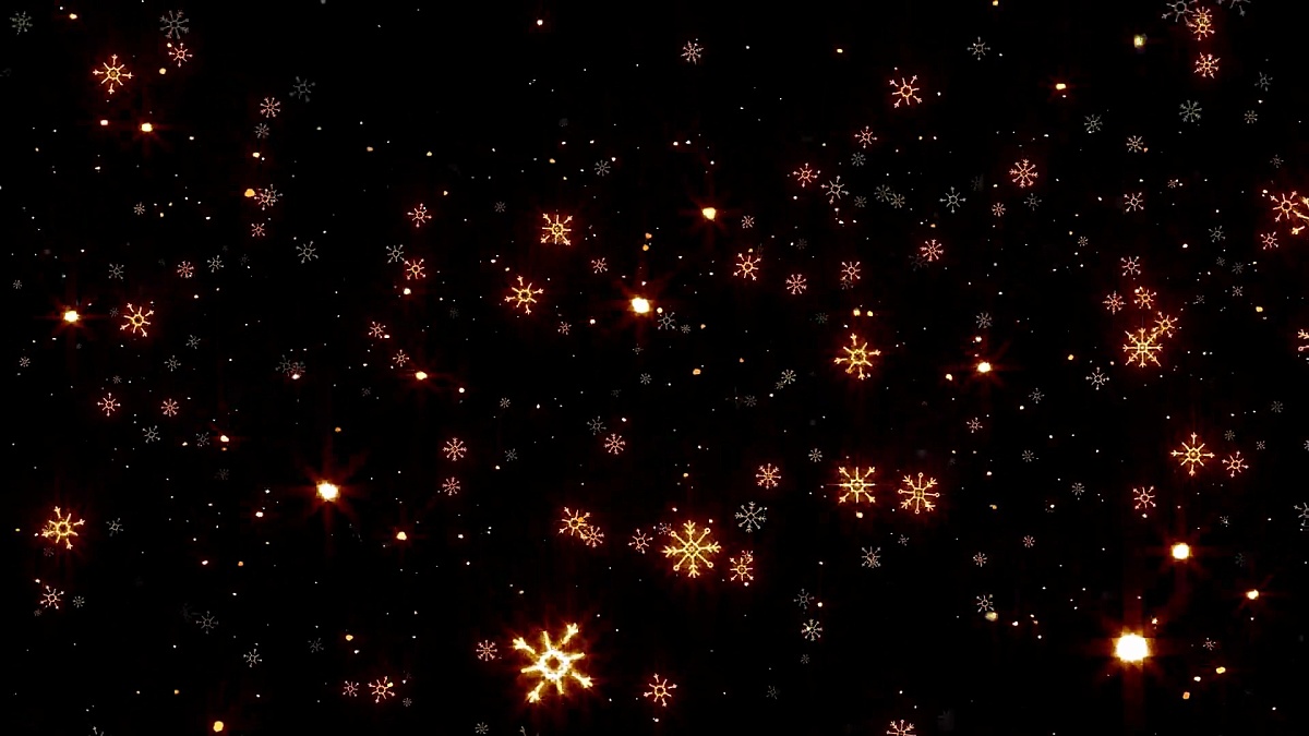 Highly Detailed Gold Glitter Background and Snow 4K Loopable