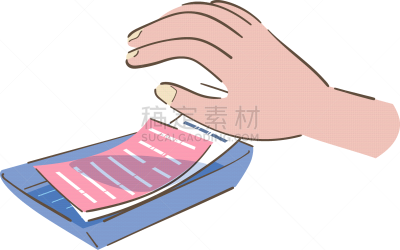 绘画插图,纸盒,白色背景,积分卡,电阻器,图像,收银盘,超级市场,科尼,金融和经济