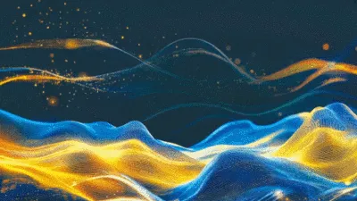 年终年会粒子山峰年会片头横版视频