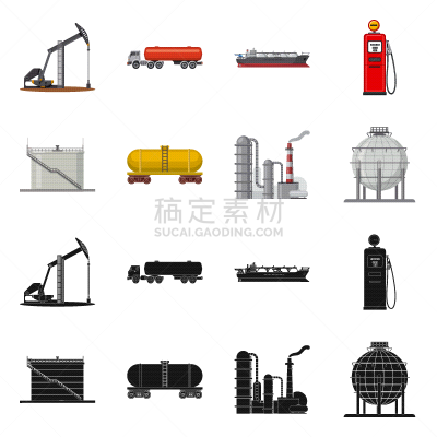 标志,石油工业,工业,建筑业,图像,喷头,矢量,分离着色,收集,运输