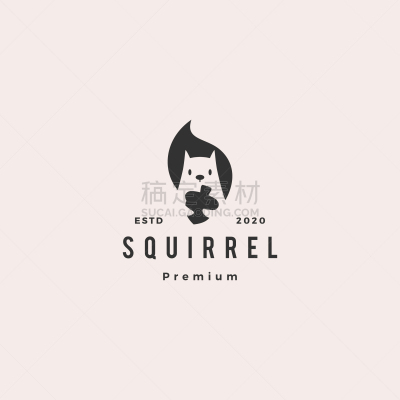 squirrel logo hipster vintage retro icon is
