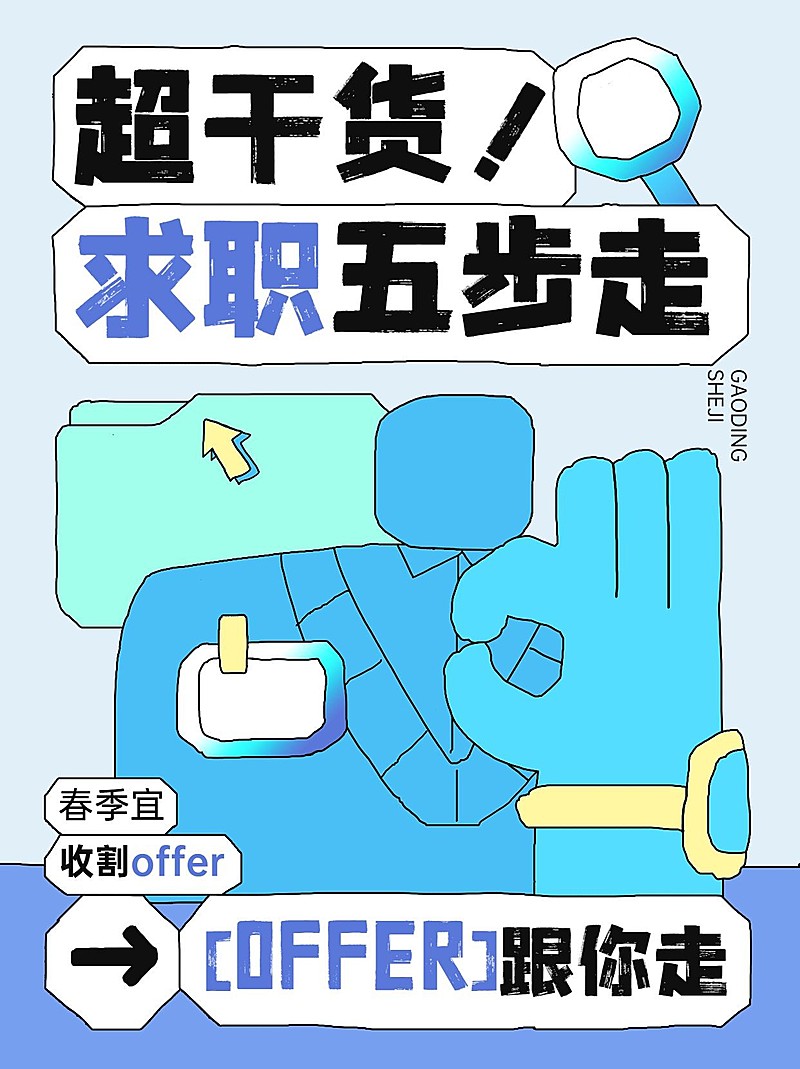 企业春季招聘科普拙气画风小红书封面