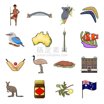 巨大的,澳大利亚,国际著名景点,土著人,图像,矢量,横越,悉尼,枝,坐