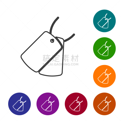 分离着色,线条,白色,狗牌,图标,银色,直的,狗