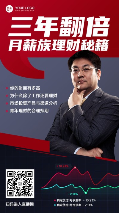 理财金融直播预告海报
