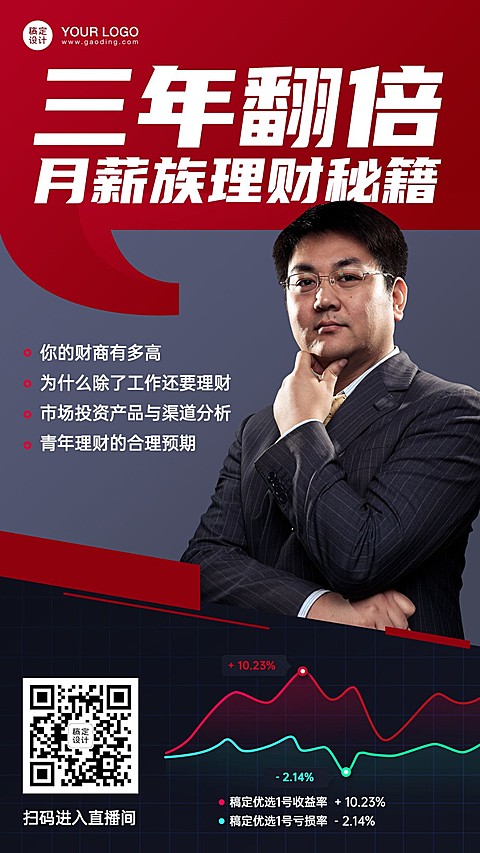 理财金融直播预告海报