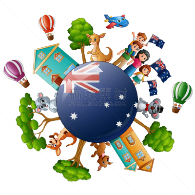 概念,城市,地球形,Australia Day,儿童,家庭,人,男孩,白昼,可爱的