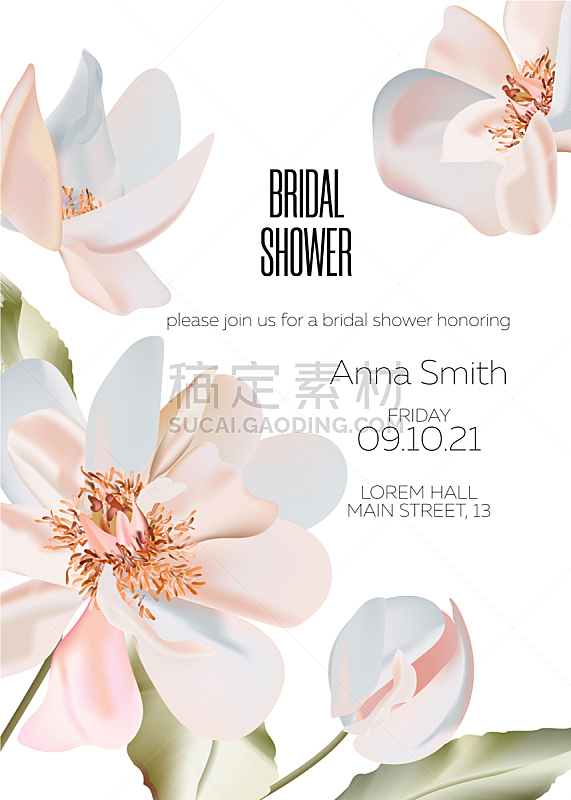 wedding 3d ornament concept floral peony poster