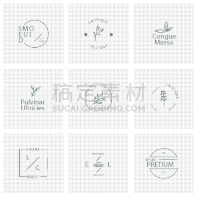 minimal logo set with pastel colors
