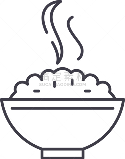 直的,概念,线图标,粥,儿童,婴儿,家庭,轮廓,白色,黑色