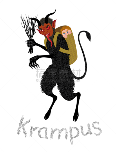 克朗普斯,传统,篮子,惊骇,中欧,魔鬼,英国,有角的,恶魔,白桦