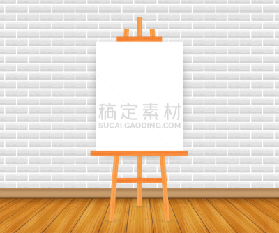 画布,空的,木制,矢量,画架,轻蔑的,空白的,分离着色,正下方视角,背景