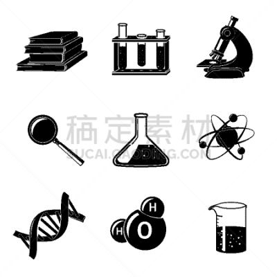 科学,计算机图标,黑色,显微镜,化学,背景分离,科学实验,技术,烧杯,分子