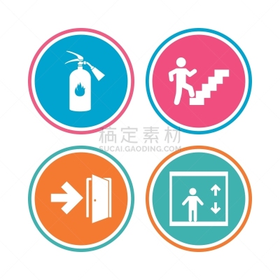 计算机图标,箭头符号,紧急出口,门,人,安全的,图像,矢量,电梯,撤退