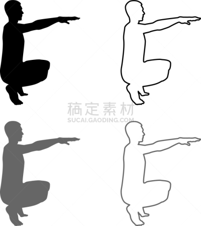 男人,健美身材,人,轮廓,黑色,运动竞赛,力量,平衡,锻炼,蹲