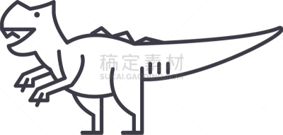 标志,南方巨兽龙,线图标,白垩系,轮廓,直的,力量,宏伟,能力,科学