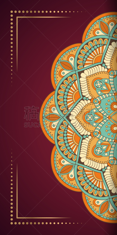 黄金,曼荼罗,背景,秘密,商务,请柬,婚礼,模板,复古