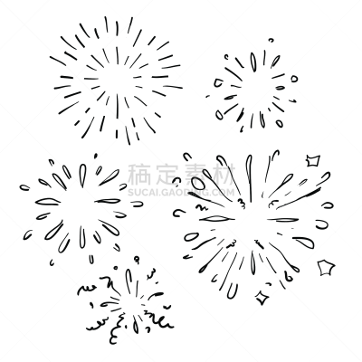 传统节日,绘画插图,乱画,焰火,周年纪念,请柬,事件,贺卡,新年前夕